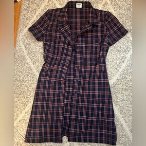Aritzia Sunday Best Plaid Button Front Mini Dress (S)